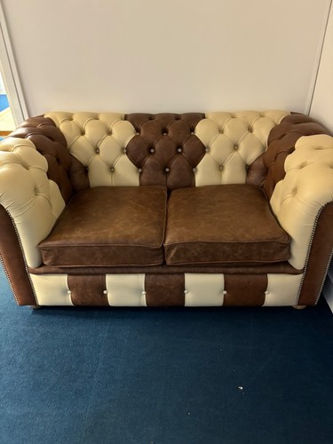 Brown cream chesterfield 2 - &,