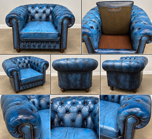 Beautiful blue leather - blue,