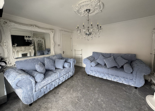 Light blue crushed velvet - blue,