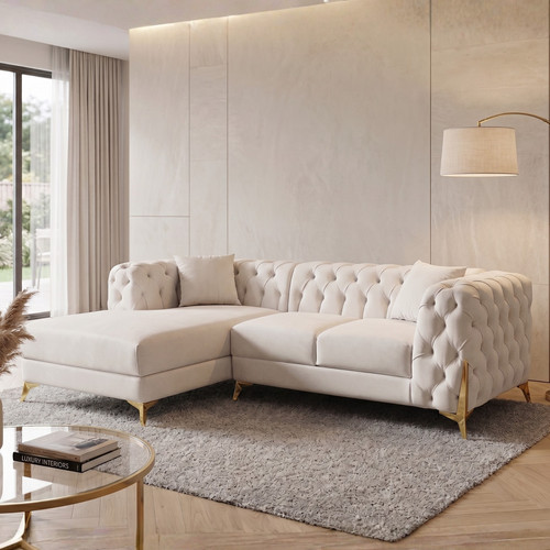 New fabric chesterfield - new, chaise