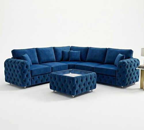 Chesterfield blue velvet - blue,