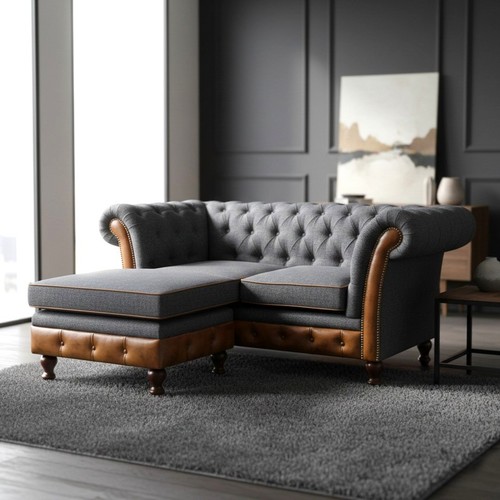 Chesterfield brown tan - tan, leather