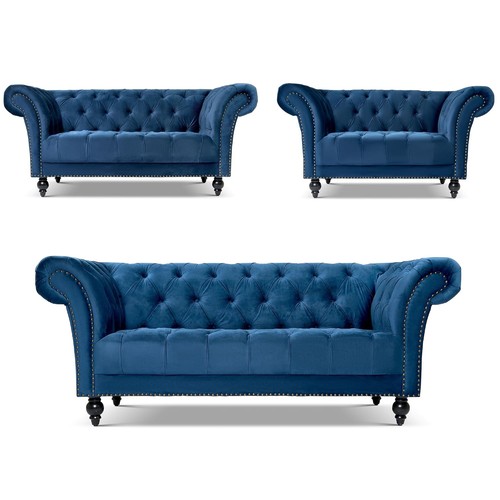 Chesterfield velvet sofa cream - velvet,