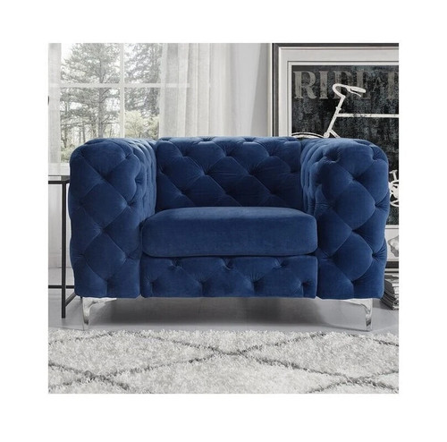 Blue chesterfield button - chesterfield, back