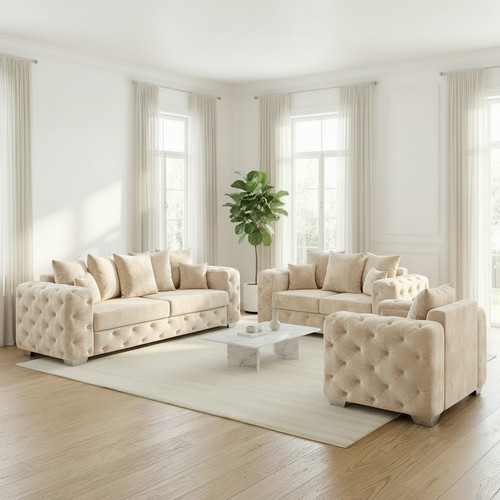 Velvet sofa seater set - sofa,