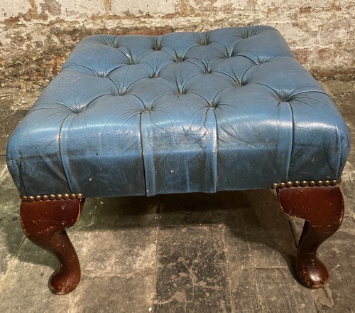 Chesterfield footstool antique - footstool,