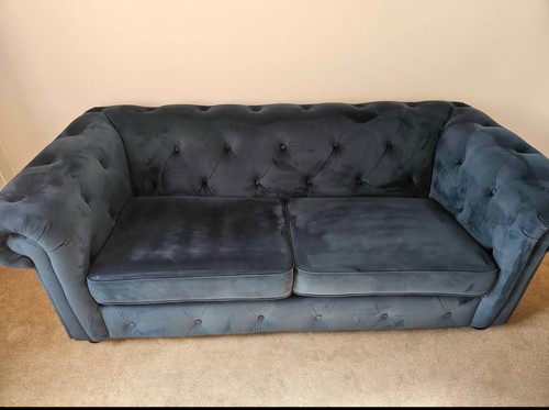 Blue velvet chesterfield - velvet,