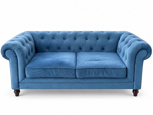 Blue velvet chesterfield style - blue,
